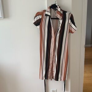 Stripped shirt dress